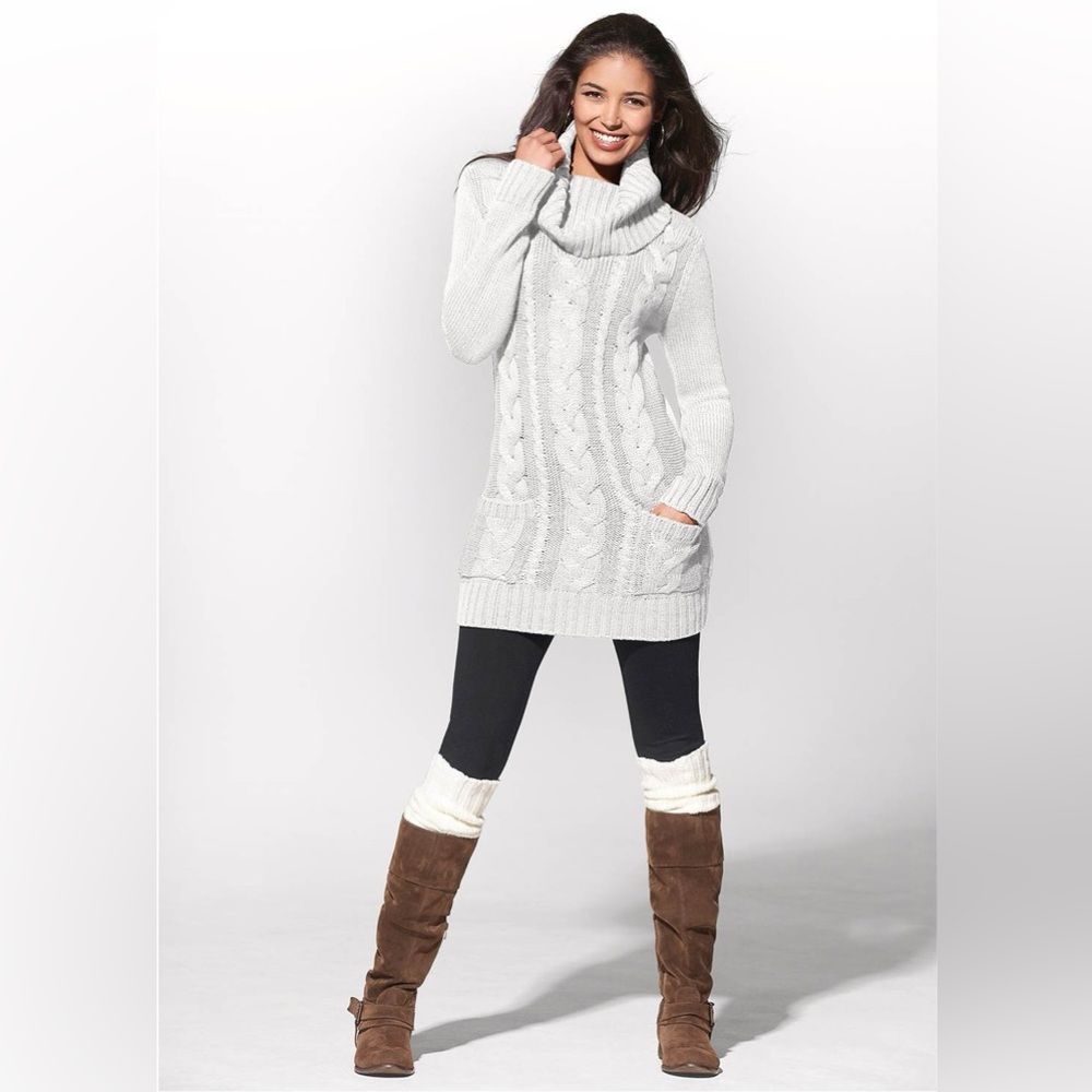 Venus Off White Cozy Sweater Dress